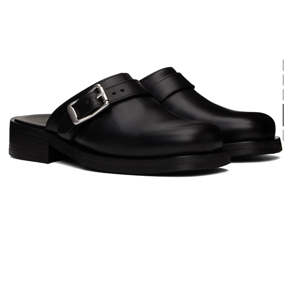 Our Legacy Black Leather Camion Mule with Buckle -  Size 10 EUR 43